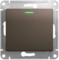 Выключатель с подсветкой без рамки Systeme Electric Glossa 1-кл. шоколад картинка